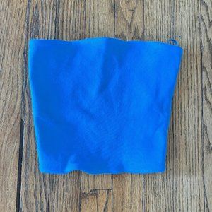 NWT Zara Cropped Strapless Top (S, Blue)